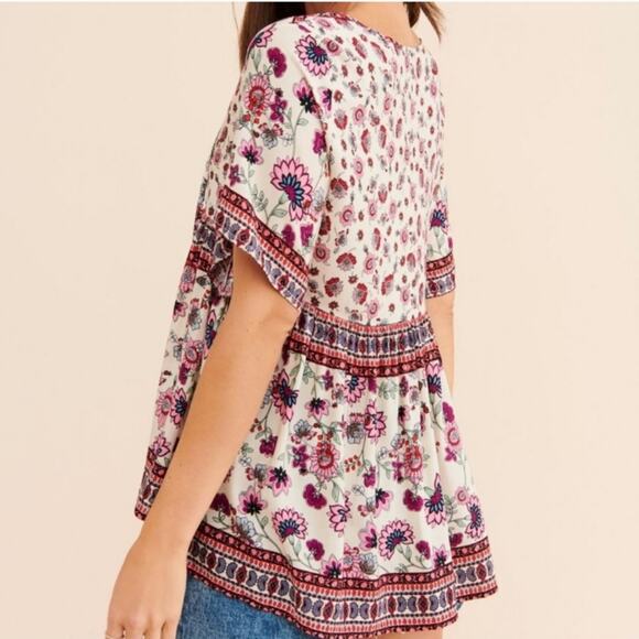 Raga Hiroka Boho Floral Tie Front Blouse - Picture 4 of 11